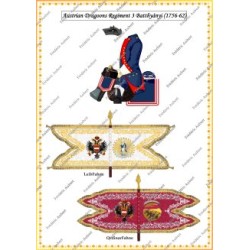Autriche - Dragons - Uniformes & Drapeaux 1756-1763