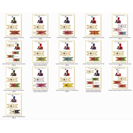 Austria - Dragoons - Uniforms & Guidons 1756-1763