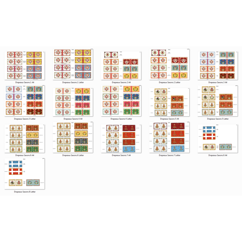Armée Saxonne: Drapeaux à Imprimer (8 planches)