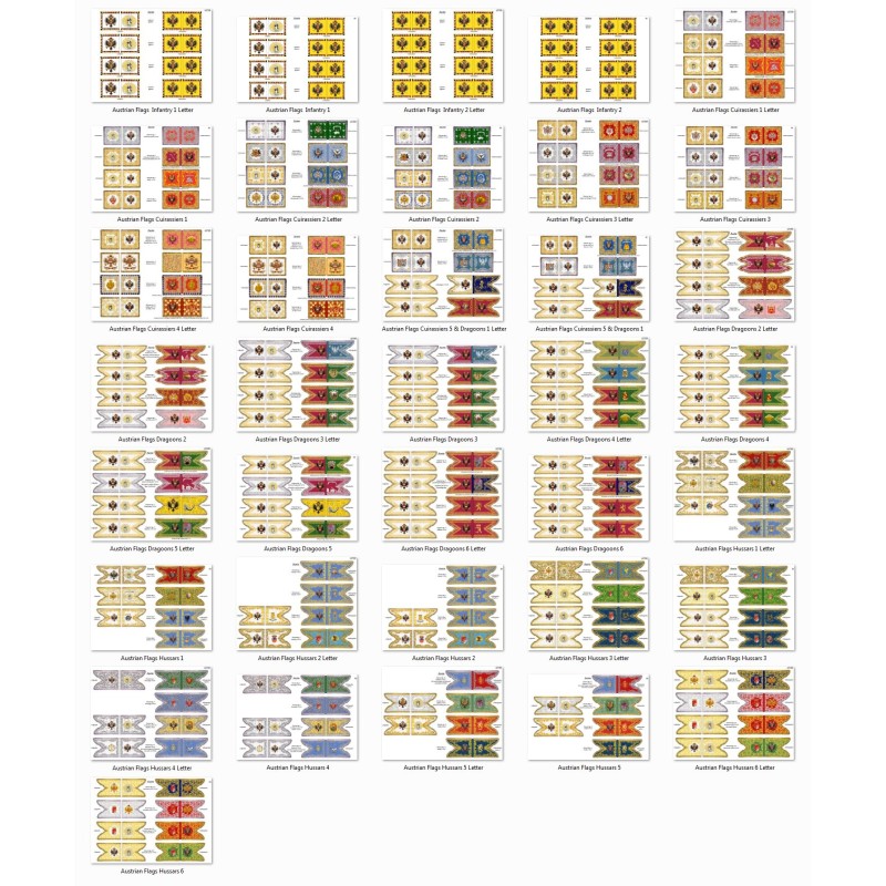Armée Autrichienne: Drapeaux à Imprimer (18 planches)