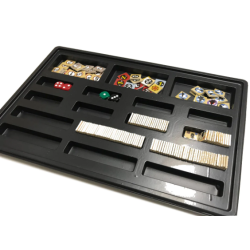 5 Black countertrays with transparent lid for 5/8" (15mm) counters