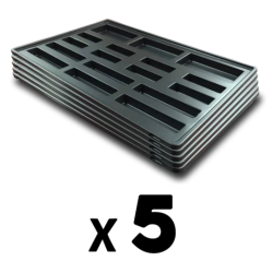5 Black countertrays with transparent lid for 5/8" (15mm) counters