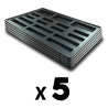 5 Black countertrays with transparent lid for 5/8" (15mm) counters