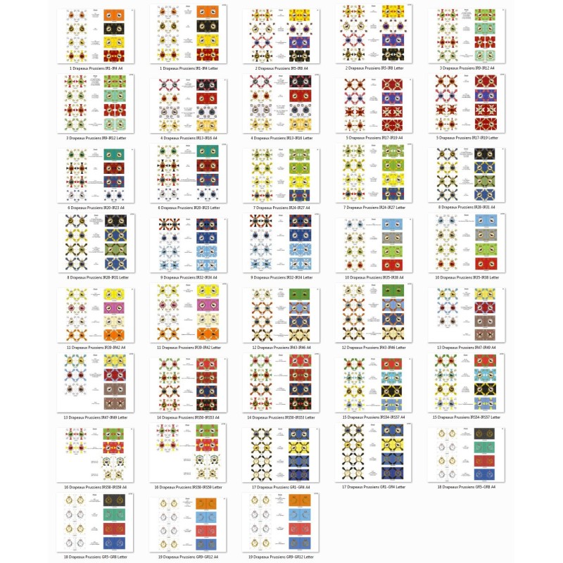 Armée Prussienne - Infanterie: Drapeaux à Imprimer (19 planches)
