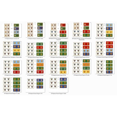 Armée Russe - Cavalerie: Drapeaux à Imprimer (9 planches)