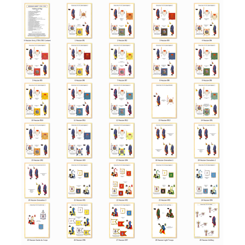 Armée de Hesse-Cassel - Uniformes & Drapeaux 1756-1763