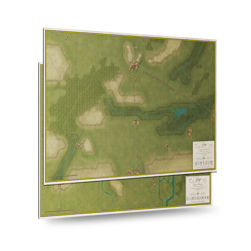Battles of Napoleon Volume II : Quatre bras 1815/Wartenburg 1813 Mounted Map